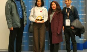 Amelia Rachim bersama Kepala ITPC Milan, Sri Bimo Adhi Yudhono, Atase Perdagangan KBRi Roma Silvi C. Sumanti dan Wakil Kepala ITPC Milan, Sumardi.